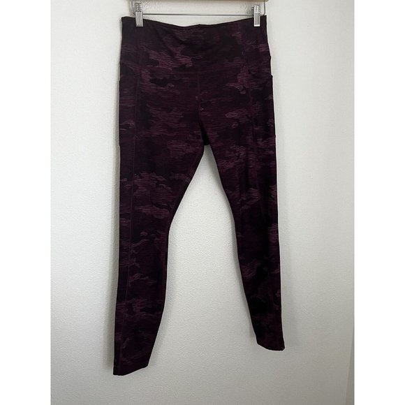 Avia Womens Core Performance Purple Camo Leggings Large 12-14 Excellent - Picture 1 of 6